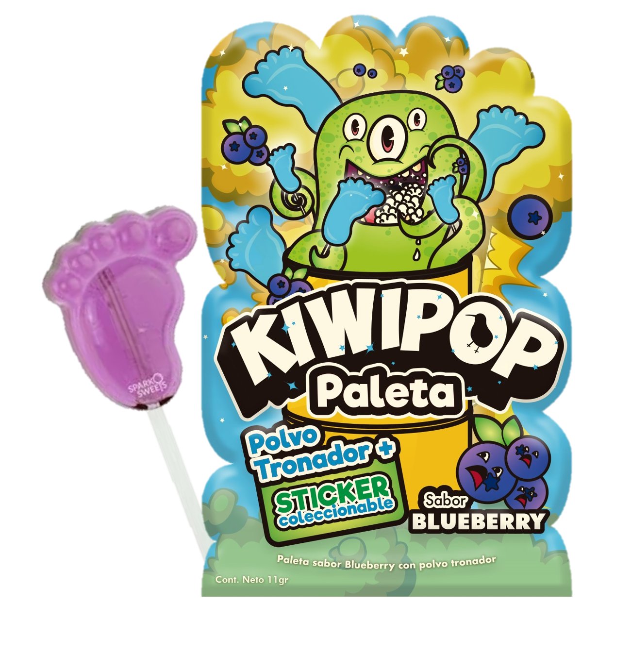 KIWIPOP PALETA CON POLVO TRONADOR 24 UNIDADES