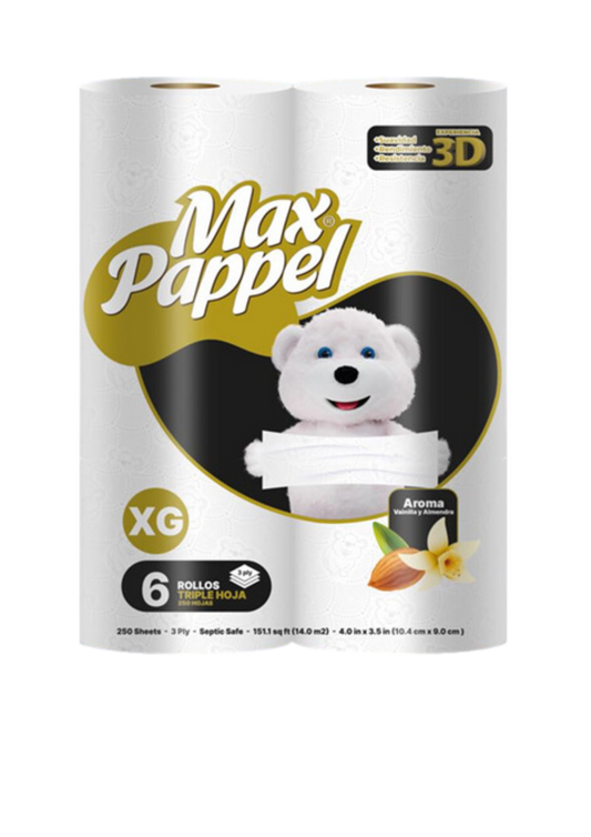 MAX PAPPEL DORADO 6 ROLLOS HOJAS TRIPLES