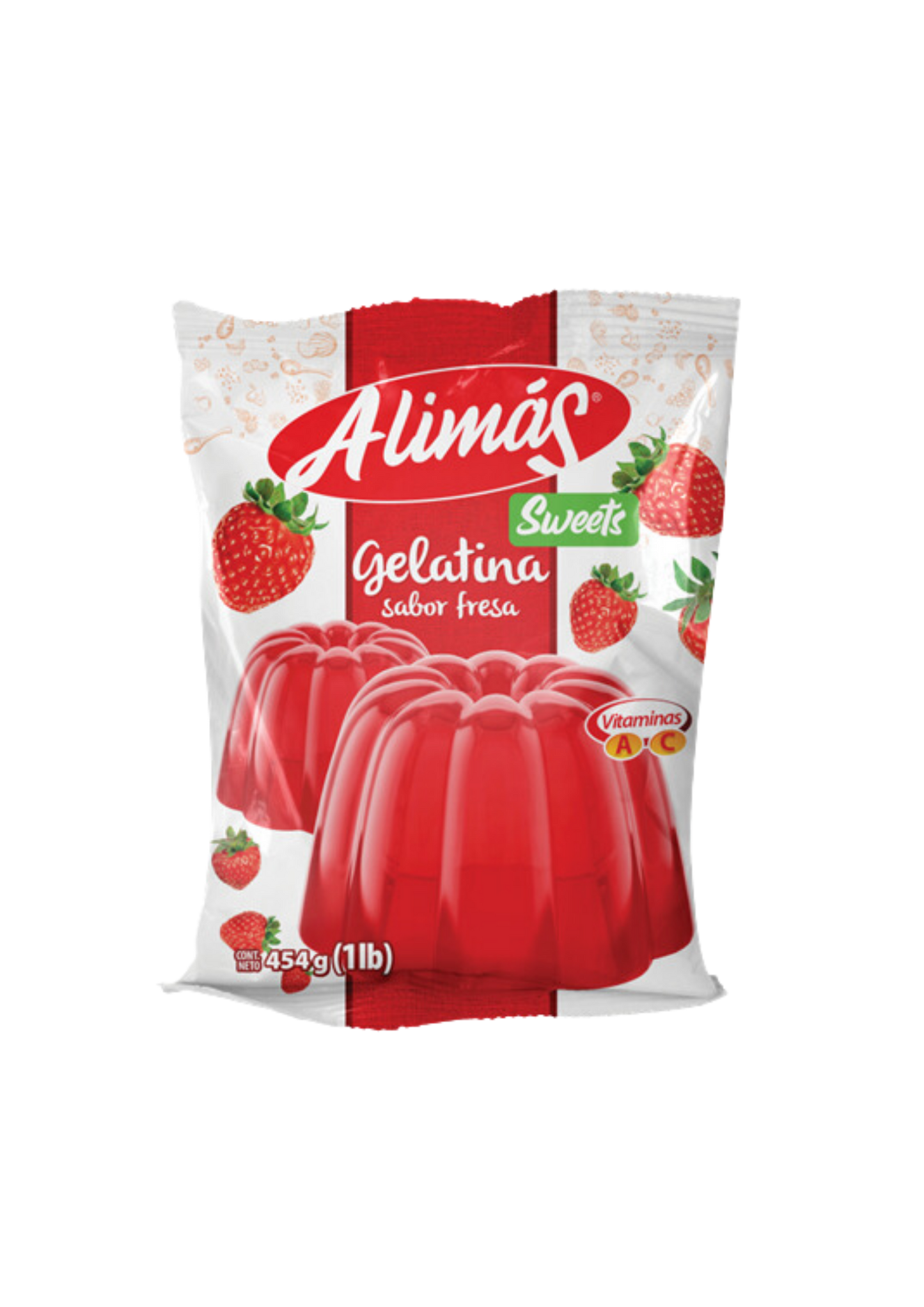 ALIMÁS GELATINA EN BOLSA SABOR FRESA BOLSA 454G