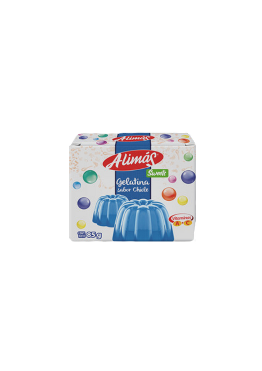 ALIMÁS GELATINA EN CAJA SABOR CHICLE 85G