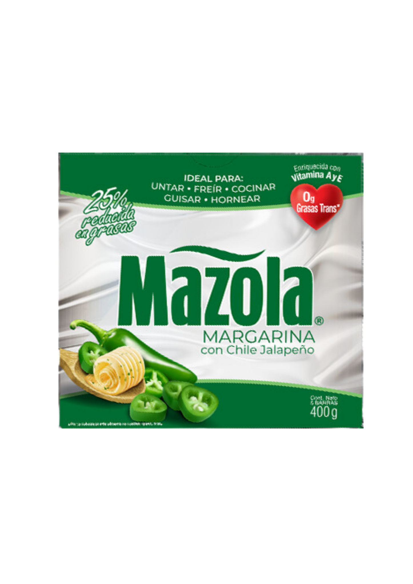 MAZOLA MARGARINA JALAPEÑO BARRA 400G