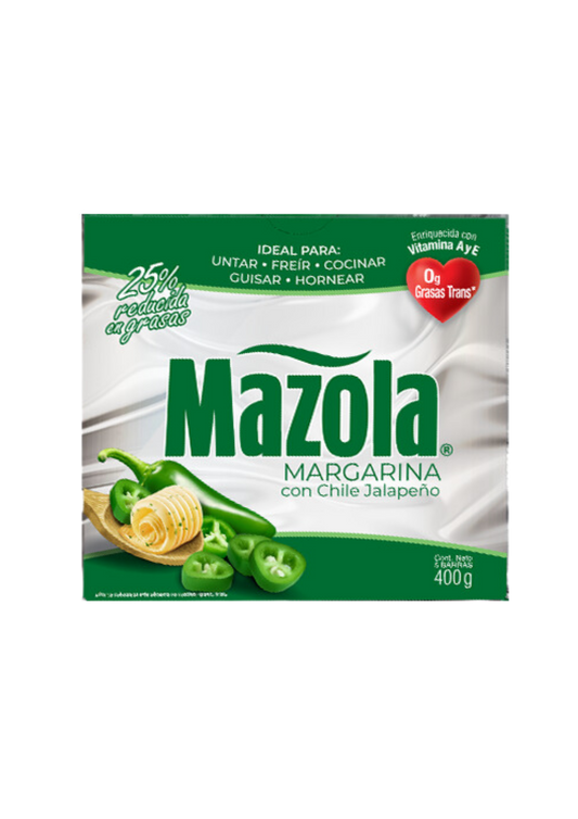 MAZOLA MARGARINA CON AJO Y HIERBAS BARRA 400G