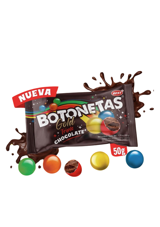 BEST BOTONETA GOLD TRIPLE CHOCOLATE DISPENSADOR DE 12 UNIDADES