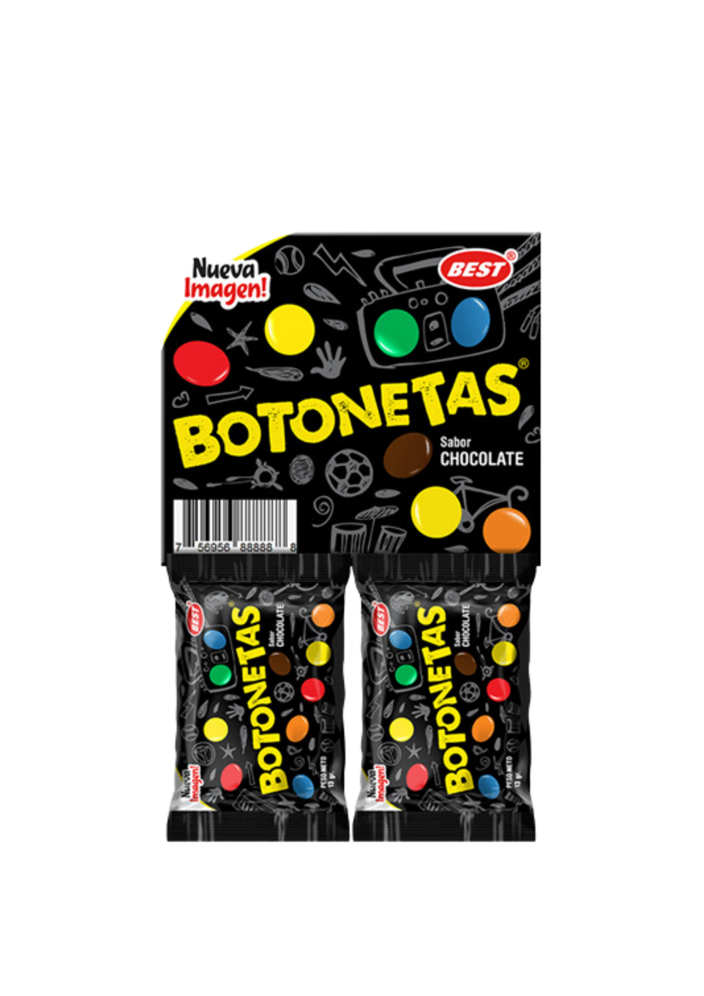 BEST BOTONETA CHOCOLATE PAQUETE DE 24 UNIDADES