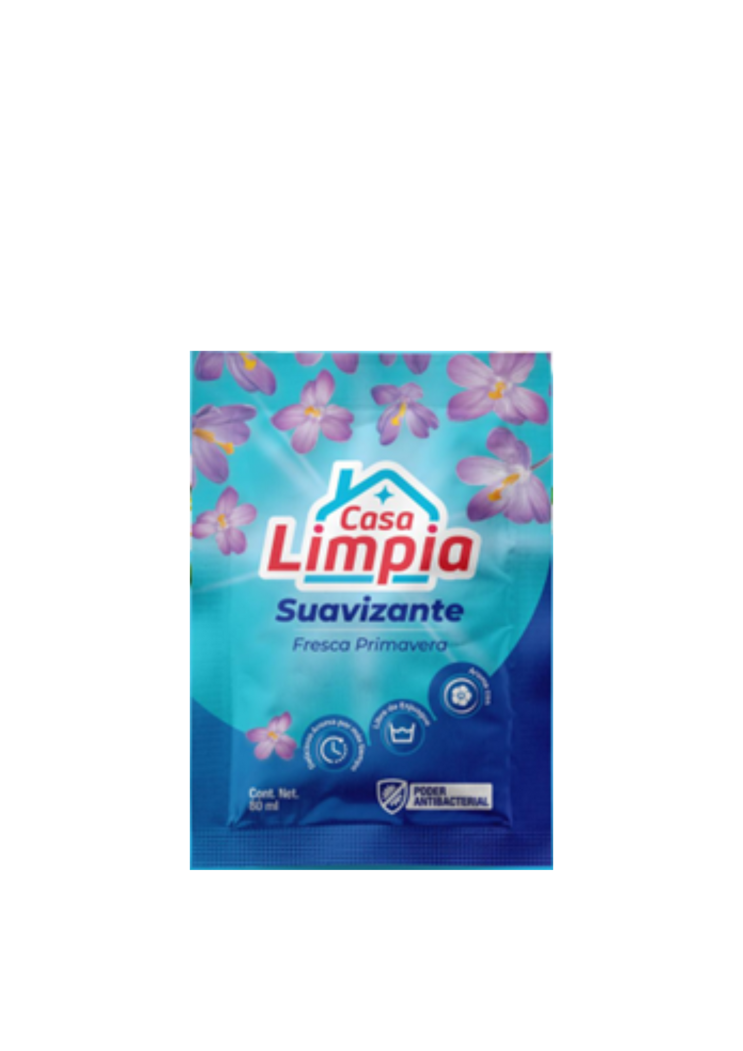 CASA LIMPIA SUAVIZANTE DE ROPA FRESCA PRIMAVERA 80ML PAQUETE DE 4 UNIDADES