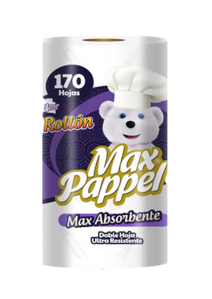 POR LA COMPRA DE 1 MAX PAPPEL TOALLA DE COCINA ROLLON 170 HOJAS DOBLES+GRATIS 1 TOALLA DE COCINA 100 HOJAS DOBLES