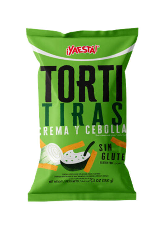 ¡YAESTA! TORTITIRAS ARTESANAL CREMA Y CEBOLLA 150G