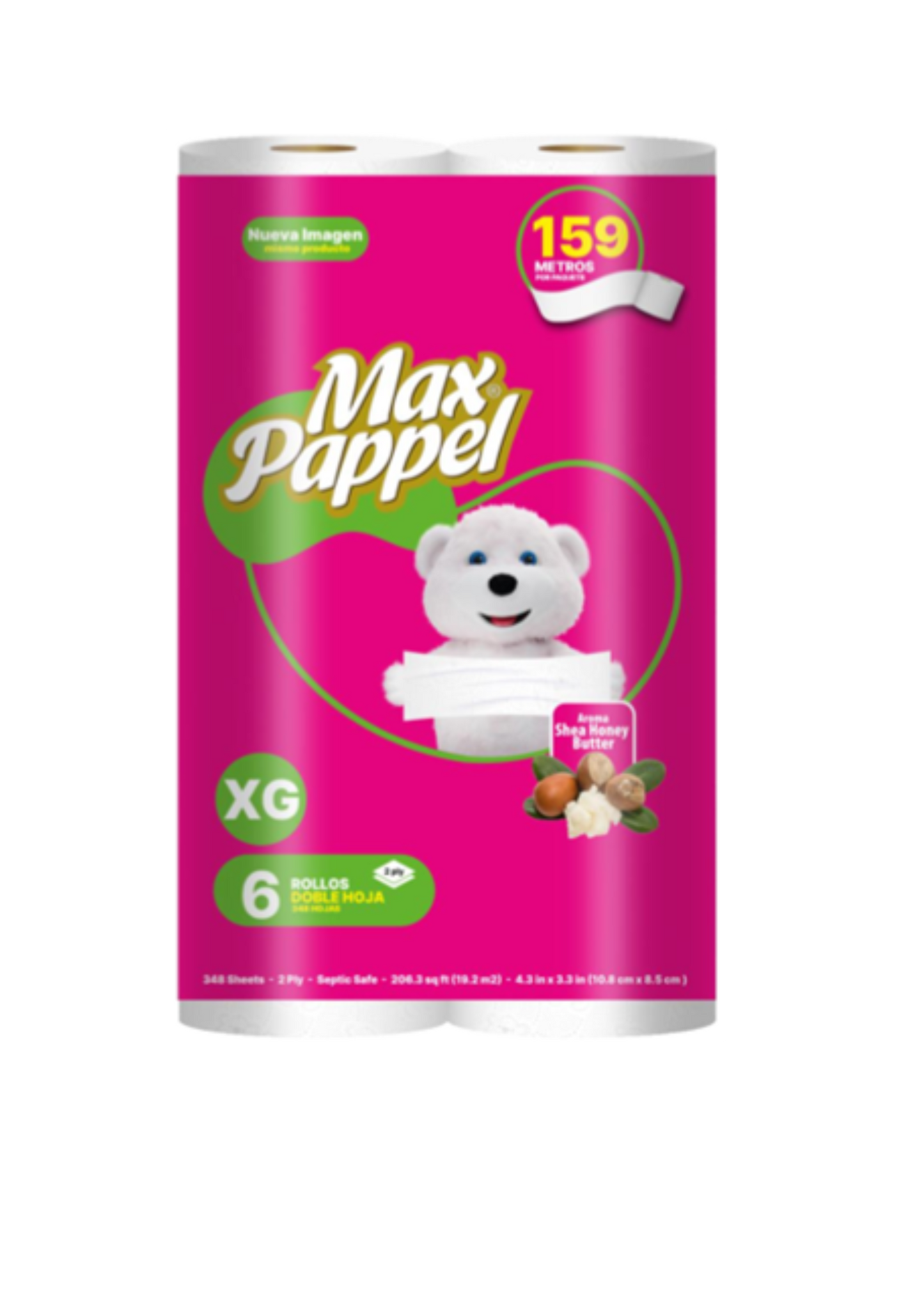 MAX PAPPEL FUCSIA 6 ROLLOS HOJAS TRIPLES