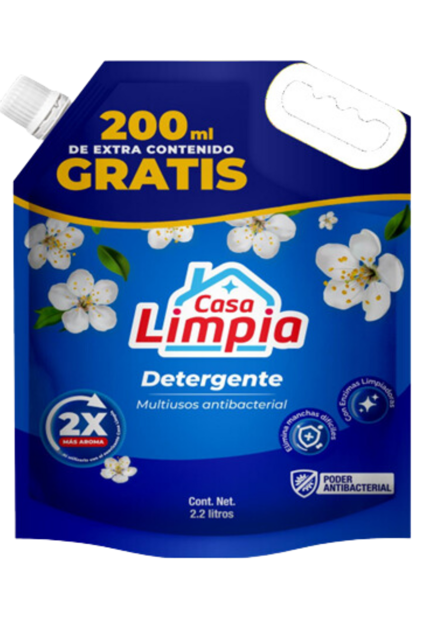 CASA LIMPIA DETERGENTE MULTIUSO ANTIBACTERIAL DOYPACK 2.2L