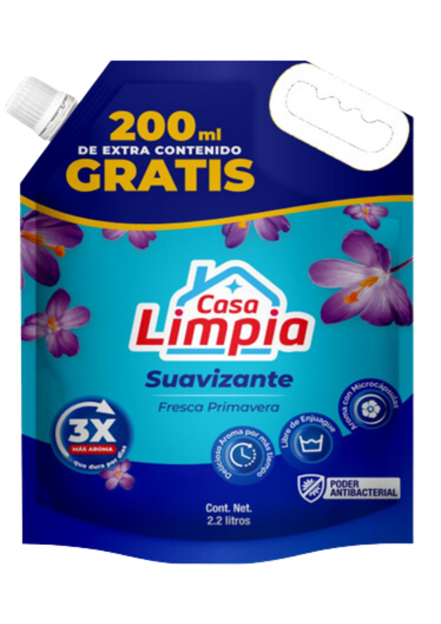 CASA LIMPIA SUAVIZANTE DE ROPA FRESCA PRIMAVERA DOYPACK 2.2L