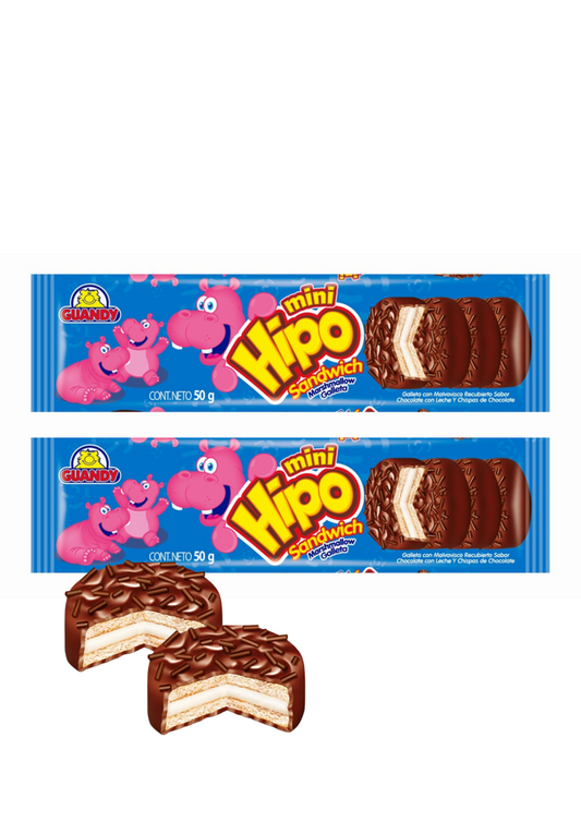 GUANDY MINI HIPO SANDWICH CHOC 50G PAQUETE DE 24 UNIDADES