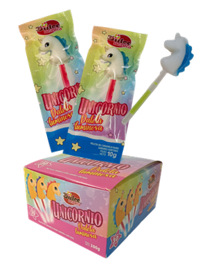 PALETA UNICORNIO LUMINOSA 30 UNIDADES